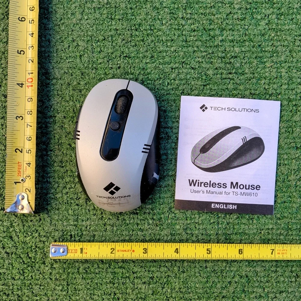 NO DONGLE Tech Solutions Optical Wireless Mouse TS-MW610 Battery Operated EUC